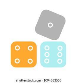 Dices glyph color icon. Probability theory. Gambling. Silhouette symbol on white background with no outline. Negative space. Vector illustration