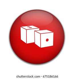 Dices icon. Casino game button