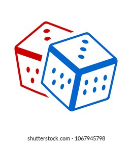 Dices icon. Casino game icon - casino game illustration - Dices isolated