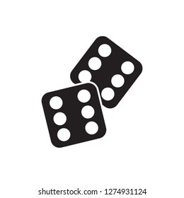 Dices icon. Casino game isolated icon. Vector illustration.