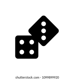Dices icon flat. Illustration isolated vector sign symbol