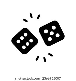 Dices icon flat. Illustration isolated vector sign symbol