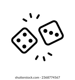 Dices icon flat. Illustration isolated vector sign symbol