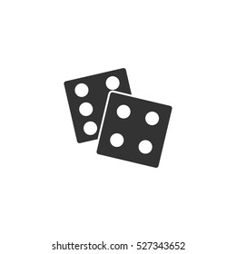 Dices icon flat. Illustration isolated vector sign symbol