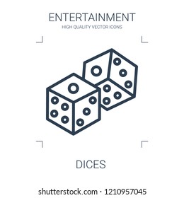 dices icon. high quality line dices icon on white background. from entertainment collection flat trendy vector dices symbol. use for web and mobile