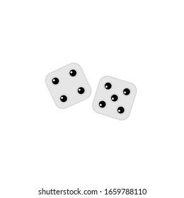 Dices Icon Isolated On White Background