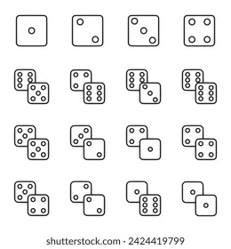 Dices icon set isolated on white