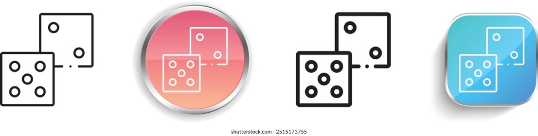 dices icon. Thin Linear, Regular and Button Style Design Isolated On White Background