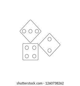 Dices icon. Toy element icon. Premium quality graphic design icon. Baby Signs, outline symbols collection icon for websites, web design, mobile app on white background