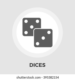 Dices icon vector. Flat icon isolated on the white background. Editable EPS file. Vector illustration.