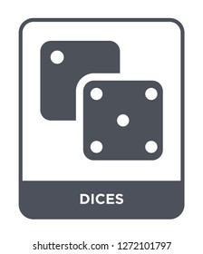 dices icon vector on white background, dices trendy filled icons from Entertainment and arcade collection, dices simple element illustration