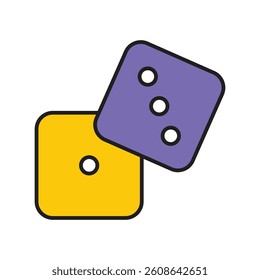 dices icon with white background vector stock illustration