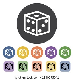 Dices icons set. Vector illustration.