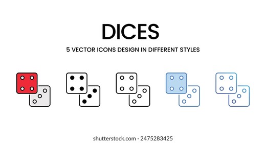 Dices icons vector set stock illustration.