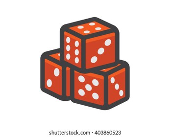 Dices Illustration - Flat Icon