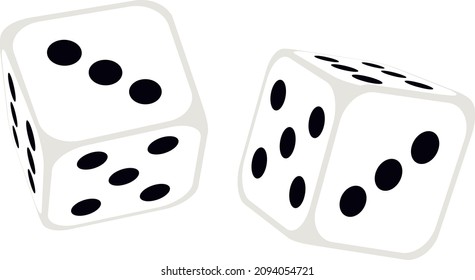 Dices, illustration, vector on a white background.