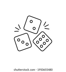 Dices сolor line icon. Pictogram for web page, mobile app, promo. UI UX GUI design element. Editable stroke.