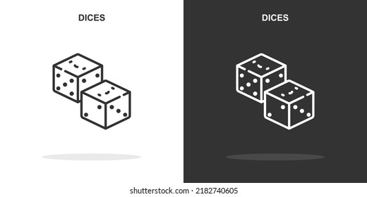 dices line icon. Simple outline style.dices linear sign. Vector illustration isolated on white background. Editable stroke EPS 10