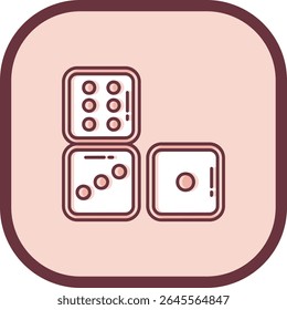 Diseño de icono de Vector de línea de dados