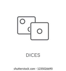 Dices linear icon. Modern outline Dices logo concept on white background from Entertainment and Arcade collection. Suitable for use on web apps, mobile apps and print media.