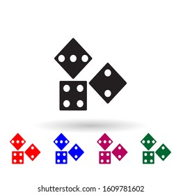Dices multi color icon. Simple glyph, flat vector of toys icons for ui and ux, website or mobile application