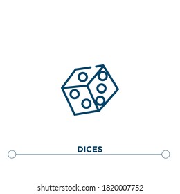 dices outline vector icon. simple element illustration. dices outline icon from editable arcade concept. can be used for web and mobile
