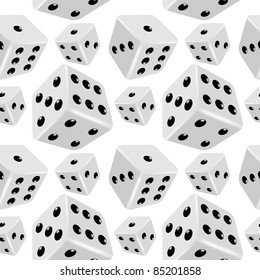 Dices seamless background. Vector