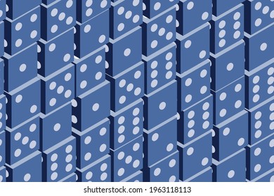 Dices seamless pattern. Repetitive vector illustration of isometric blue dices. EPS 10.