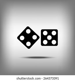Dices sign. Casino game symbol.