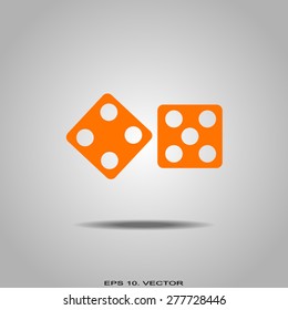 Dices sign. Casino game symbol.