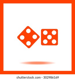 Dices sign. Casino game symbol.