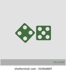 Dices sign. Casino game symbol.