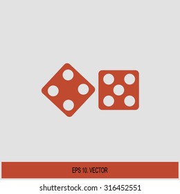 Dices sign. Casino game symbol.