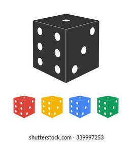 Dices sign icon. Casino game symbol. Flat design style eps 10