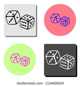 Dices. simple flat vector icon illustration on four different color backgrounds