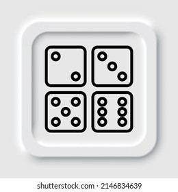 Dices simple icon, vector. Flat design. Neumorphism design.ai