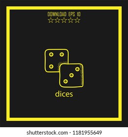 dices sketch vector icon
