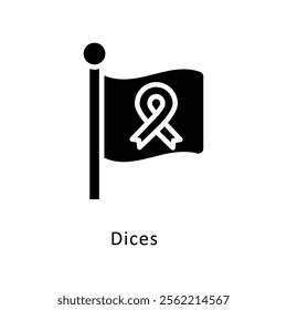 Dices Vector Gylph Icon. Eps File 10