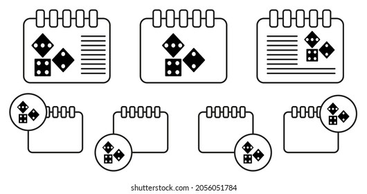 Dices vector icon in calender set illustration for ui and ux, website or mobile application