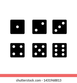 Dices vector icon, casino symbol. Simple, flat design for web or mobile app