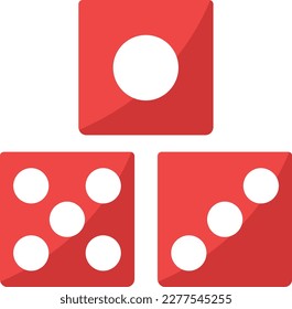 Dices Vector Icon Flat Style