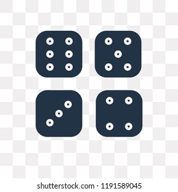 Dices vector icon isolated on transparent background, Dices transparency concept can be used web and mobile