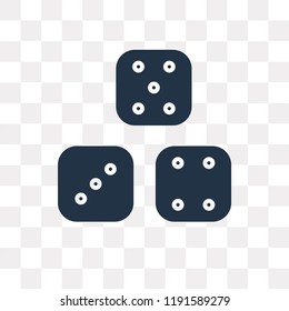 Dices vector icon isolated on transparent background, Dices transparency concept can be used web and mobile