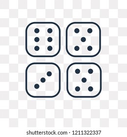 Dices vector outline icon isolated on transparent background, high quality linear Dices transparency concept can be used web and mobile