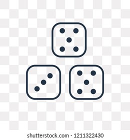 Dices vector outline icon isolated on transparent background, high quality linear Dices transparency concept can be used web and mobile