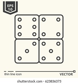 dices. Vector single isolated icon. EPS 10. Isolated object.