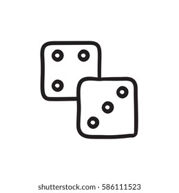Dices vector sketch icon isolated on background. Hand drawn Dices icon. Dices sketch icon for infographic, website or app.