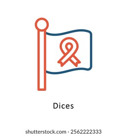 Dices Vector Two Color Icon. Eps File 10