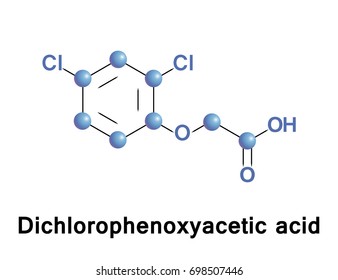 Dichlorophenoxyacetic acid is an organic compound with the chemical formula C8H6Cl2O3. It is a systemic herbicide which selectively kills most broadleaf weeds by causing uncontrolled growth in them