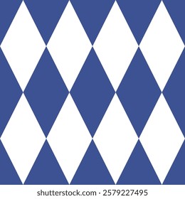 Dichromatic diamond pattern in Bavarian Oktoberfest traditional blue white